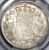 1827-D PCGS MS 63 France Charles X 5 Francs Mint State Silver Coin POP 1/0 (19041001C)