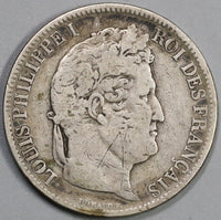 1831-B France 5 Francs Louis Philippe I Silver Rouen Scarce Coin (21060702R)