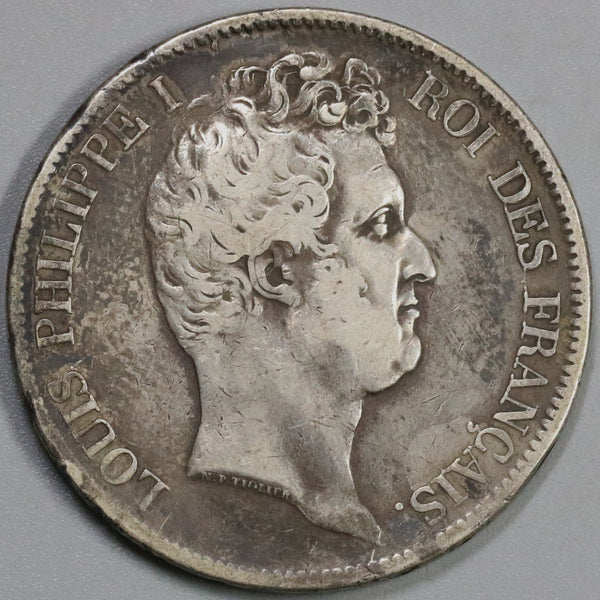 1831-M France 5 Francs Louis Philippe I Silver Toulouse Mint Crown Coin (19081004R)