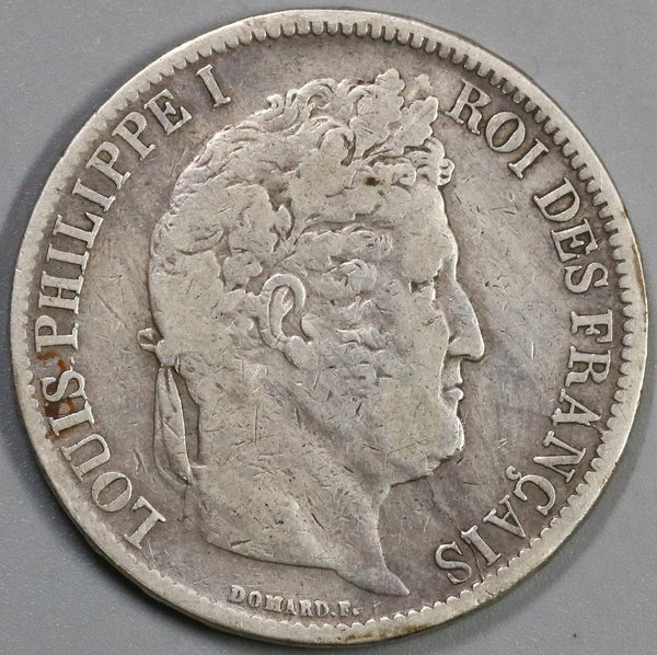 1831-M France 5 Francs Louis Philippe I Silver Toulouse Mint Rare Crown Coin (19081005R)