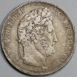 1832-A France 5 Francs Louis Philippe I Silver Paris Mint Crown Coin (19081007R)