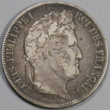 1832-M France 5 Francs Louis Philippe I Silver Toulouse Scarce Coin (21060703R)