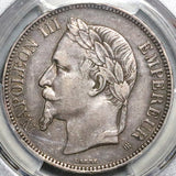 1868-BB PCGS XF 40 France 5 Francs Napoleon III Strasbourg Silver Coin (22060302C)
