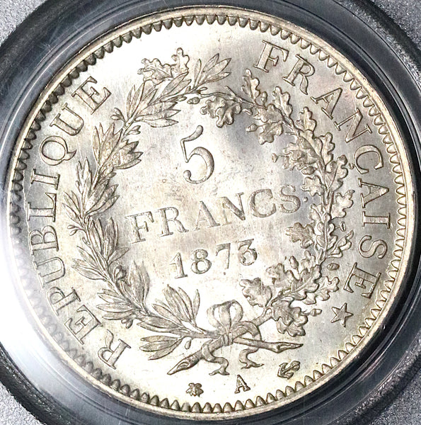 1873-A PCGS MS 65 France Silver 5 Francs Hercules Group Gem Silver