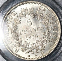 1873-A PCGS MS 65 France Silver 5 Francs Hercules Group Silver Coin (17042701D)