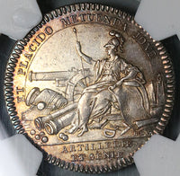1780s NGC AU 58 France Louis XVI Jeton Artillery Engineering Siege (22011503C)