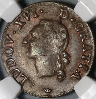 1789-M NGC XF 45 France Liard Louis XVI Toulouse Mint Coin (20061803C)