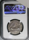 1743 NGC AU 58 Roman Republic Dassier Punic War Naval Victory Mylae Galley Medal (21081903C)