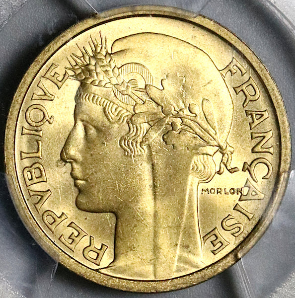 1935 PCGS MS 65 France 1 Franc Morlon Key Date Mint State Coin (22072801C)