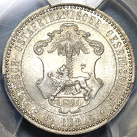1891 PCGS MS 66 German East Africa 1/2 Rupie Mint State Silver Coin (20110503C)