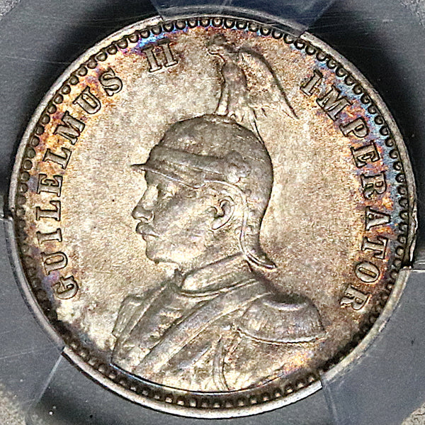 1912-J NGC MS 62 German East Africa 1/4 Rupie Silver Coin