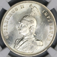 1890 NGC MS 64 German East Africa Rupie Silver Wilhelm II Coin (18070705C)