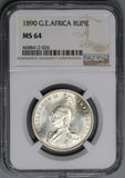 1890 NGC MS 64 German East Africa Rupie Silver Wilhelm II Coin (18070705C)
