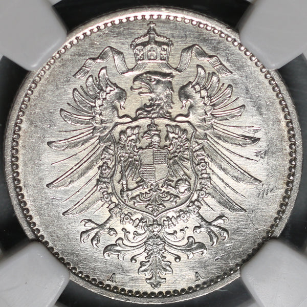 最初の  Silver Mark 1 Germany 63 MS NGC 1878-A Rare Reich Kaiser コレクション