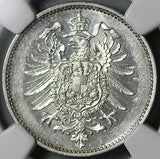 1878-A NGC MS 63 Germany 1 Mark Silver Rare Kaiser Reich Coin POP 1/1 (21082806C)