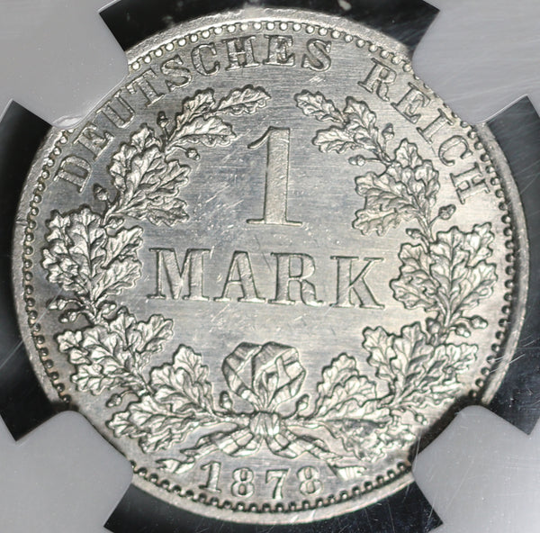 1878-A NGC MS 63 Germany 1 Mark Silver Rare Kaiser Reich Coin POP 1/1 (21082806C)