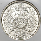 1911-J NGC MS 62 Germany 1 Mark Rare Hamburg Mint State Silver Coin (20071602C)