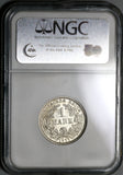 1911-J NGC MS 62 Germany 1 Mark Rare Hamburg Mint State Silver Coin (20071602C)