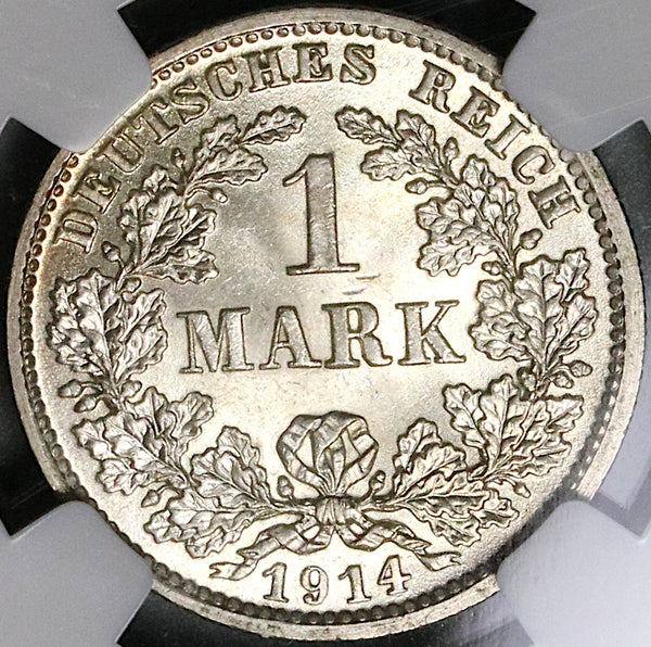 1914-D NGC MS 66 Germany 1 Mark Munich Mint State Silver Coin (23032103C)