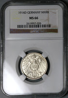 1914-D NGC MS 66 Germany 1 Mark Munich Mint State Silver Coin (23032103C)