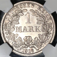 1916-F NGC MS 64 Germany 1 Mark Mint State Silver Coin (20071603C)