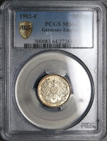 1902-F PCGS MS 64 Germany 50 Pfennig Kaiser Reich Silver Coin 95K (23011301C)