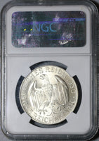 1930-F NGC MS 66 Zeppelin World Flight Germany 5 Mark Silver Coin 40K (20052003C)