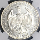 1930-G NGC MS 64 Zeppelin World Flight Germany 5 Mark Silver Coin (22052802C)