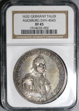 1632 NGC XF 45 Augsburg Taler Sweden Occupation German State Silver Thaler Coin (20071503C)