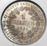 1867 NGC MS 62 Baden Shooting Festival Gulden 14K German State Commemorative Coin (20022801C)