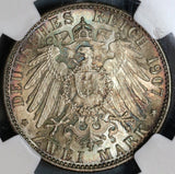 1907 NGC MS 66 Baden 2 Mark Friedrich Death Silver German State Coin (19090902C)
