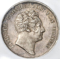 1852 NGC XF 40 Baden Double Thaler Rare German State Silver Coin 60k Minted (20022901C)