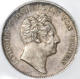 1852 NGC XF 40 Baden Double Thaler Rare German State Silver Coin 60k Minted (20022901C)