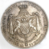1852 NGC XF 40 Baden Double Thaler Rare German State Silver Coin 60k Minted (20022901C)