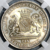 1871-B NGC MS-65  Bremen Thaler Victory France Silver German State Coin 61K (20122802D)