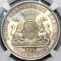 1871-B NGC MS-65  Bremen Thaler Victory France Silver German State Coin 61K (20122802D)