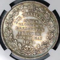 1871-B NGC MS-65  Bremen Thaler Victory France Silver German State Coin 61K (20122802D)