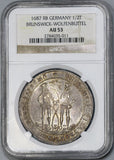 1687 NGC AU 53 Brunswick-Wolfenbuttel 1/2 Thaler German State Silver Coin POP 1/0 (21090706C)