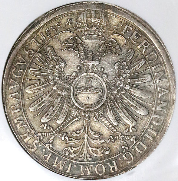 1635 NGC AU 50 Frankfurt Thaler German State Silver Eagle Taler Coin (22043001C)