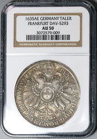 1635 NGC AU 50 Frankfurt Thaler German State Silver Eagle Taler Coin (22043001C)