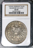 1635 NGC AU 50 Frankfurt Thaler German State Silver Eagle Taler Coin (22043001C)