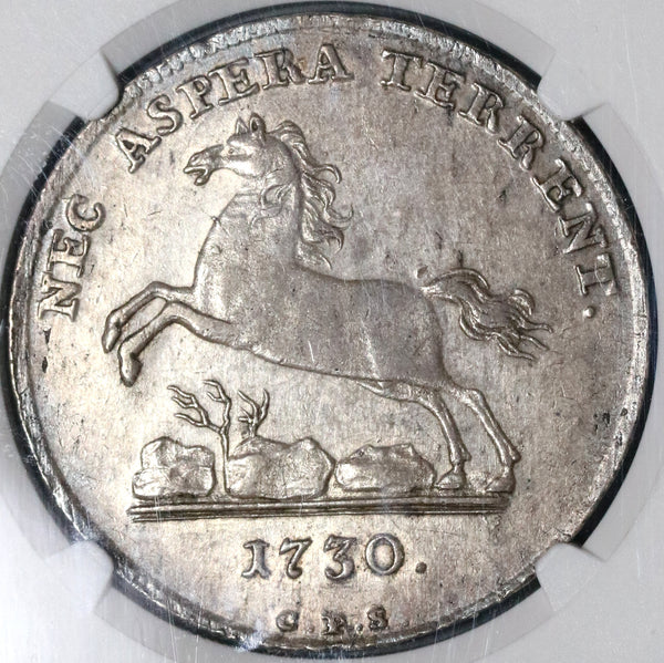 1730 NGC AU 55 Brunswick Hannover Thaler Horse George I Silver Taler Coin POP 1/0 (20080301C)