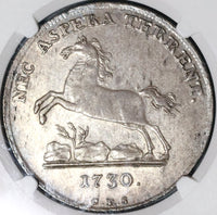 1730 NGC AU 55 Brunswick Hannover Thaler Horse George I Silver Taler Coin POP 1/0 (20080301C)