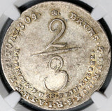 1804 NGC XF 45 George III Hannover 2/3 Thaler German State Silver Coin 18060501C