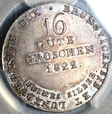 1822 PCGS MS 64 Hannover 16 Groschen George IV German State Horse Silver Coin POP 1/0 (20010601C)