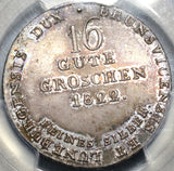 1822 PCGS MS 64 Hannover 16 Groschen George IV German State Horse Silver Coin POP 1/0 (20010601C)