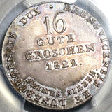 1822 PCGS MS 64 Hannover 16 Groschen George IV German State Horse Silver Coin POP 1/0 (20010601C)