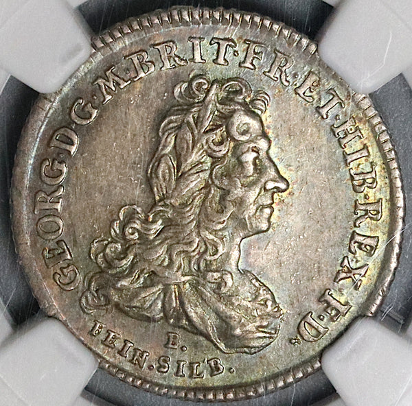 1717 NGC AU 55 Brunswick Hannover 1/6 Thaler George I Coin POP 2/1 (22022501C)