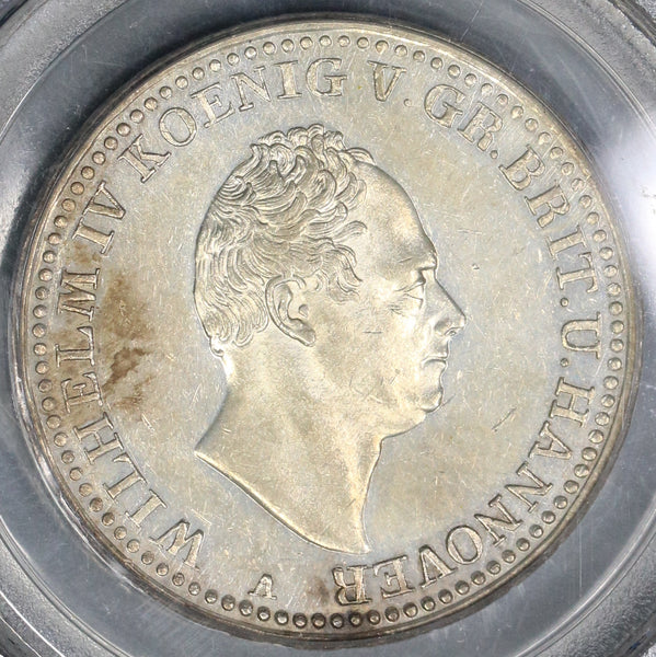 1835 PCGS AU 55 Hannover Thaler William IV Britain Empire Silver Taler Coin (19010101R)
