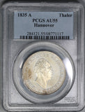 1835 PCGS AU 55 Hannover Thaler William IV Britain Empire Silver Taler Coin (19010101R)
